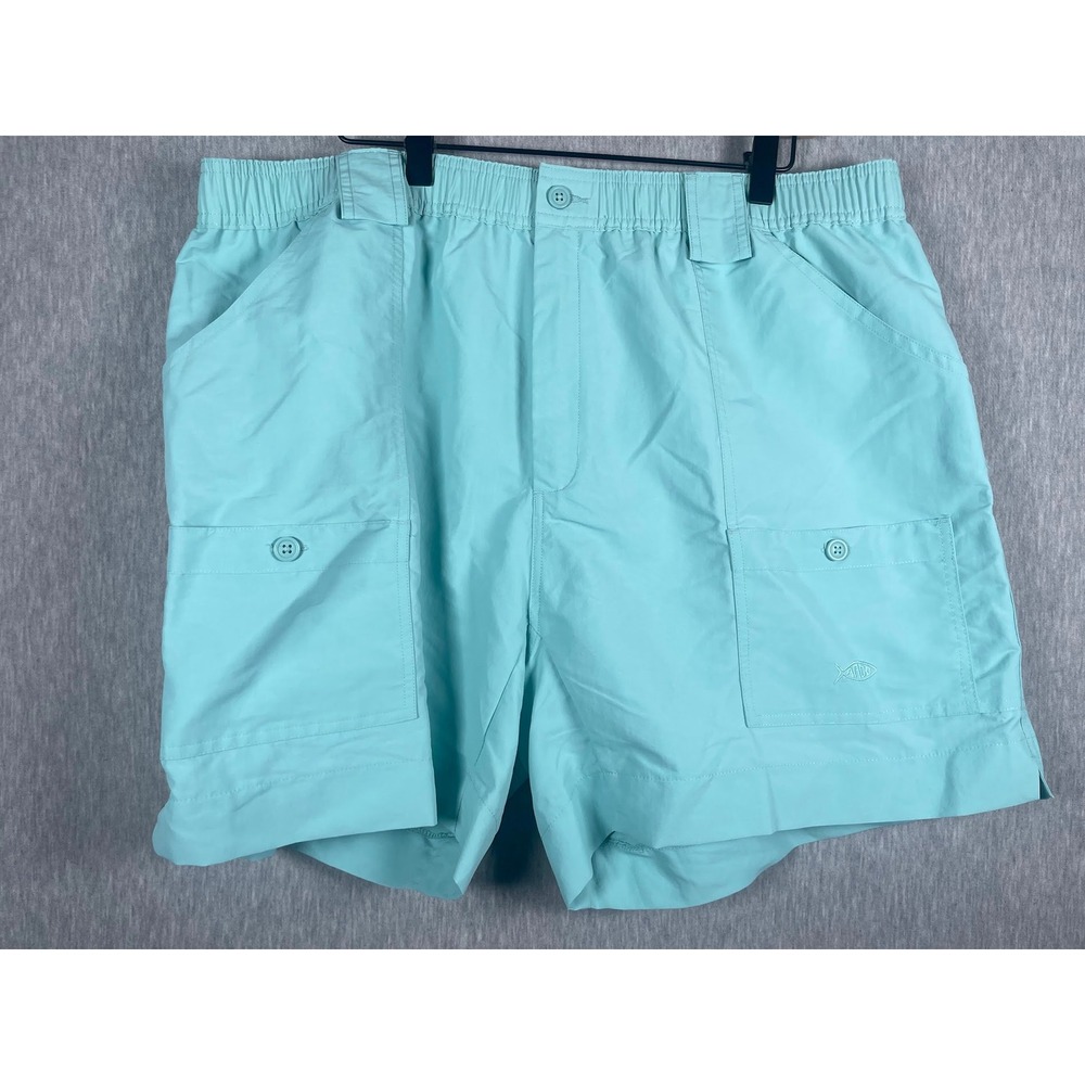 NWT AFTCO Mens Original Fishing Shorts Pastel Turquoise Size 42 6 Inch Inseam